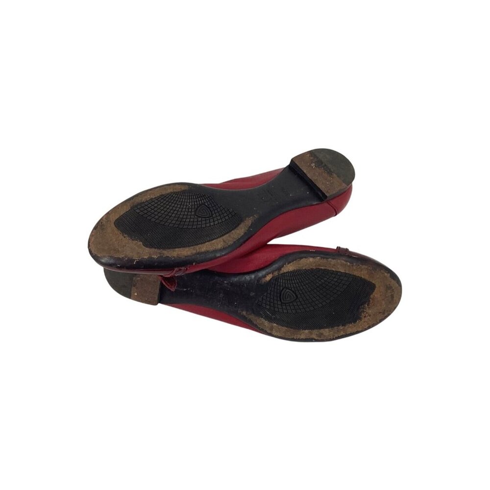 AGL Attilio Giusti Leombruni Monika Cap Toe Red Leather Ballet Flats Sz 9.5 - Picture 4 of 7